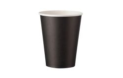  Fekete szimpla fal paprpohr 250 ml - 8oz - 50 db/ csomag